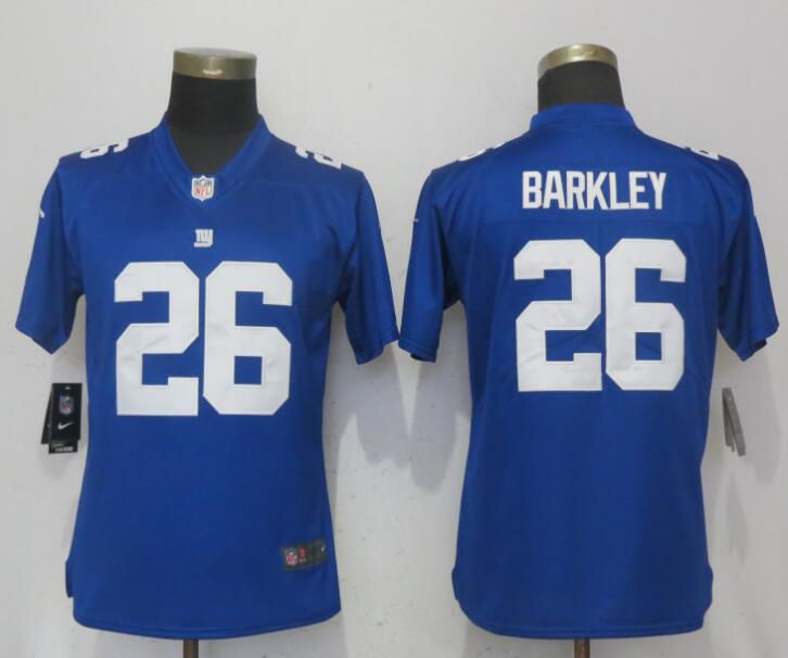 Women New York Giants #26 Barkley Blue Nike Vapor Untouchable Playe NFL Jerseys->women nfl jersey->Women Jersey